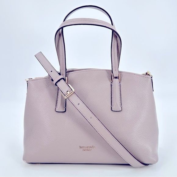 Kate Spade Abbott Small Gray Satchel Bag Crossbody Strap - Picture 1 of 11